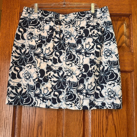 Classic Elements Blue and White Mini A-Line Skirt for Casual Resort Wear - Picture 2 of 8